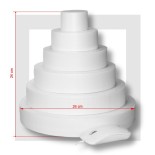 SUPPORT PIECE MONTEE  POLYSTYRENE  6 ETAGES Base 26 cm