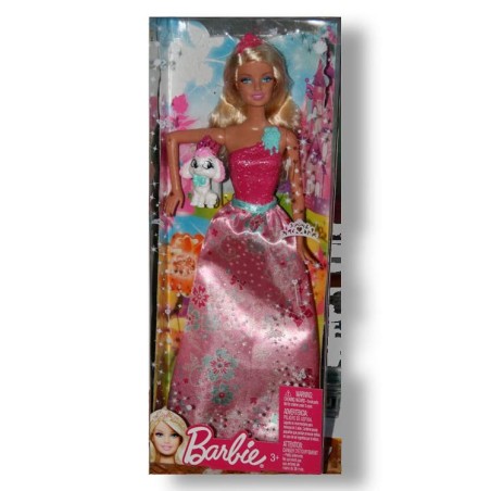 La poupée Barbie et son petit chien dans leur boite originale