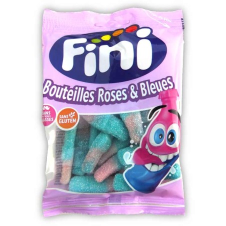 Bouteilles roses et bleues FINI en petit sachet de 90 g