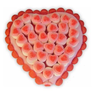 Sucette Corazon en forme de cœur goût Cerise Sucette avec un coeur rouge à  la cerise